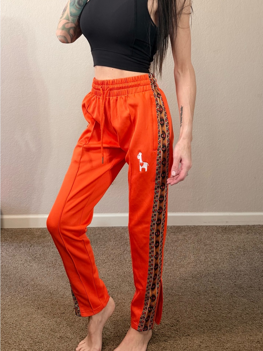 YEMA Classic Track Pants – Orange | Ethiopian Heritage Streetwear